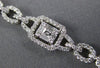 ESTATE WIDE 3.06CT DIAMOND 18K WHITE GOLD 3D CLASSIC SQUARE HALO TENNIS BRACELET