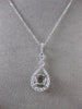 ESTATE LARGE .35CT DIAMOND 18KT WHITE GOLD INFINITY FLOATING SEMI MOUNT PENDANT