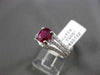 ESTATE WIDE 1.77CT DIAMOND & EXTRA FACET RUBY 18KT WHITE GOLD 3D ENGAGEMENT RING