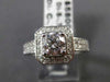 ESTATE GIA 1.42CT DIAMOND 14KT WHITE GOLD 3D HALO OCTAGON ENGAGEMENT RING #22024