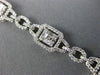 ESTATE WIDE 3.06CT DIAMOND 18K WHITE GOLD 3D CLASSIC SQUARE HALO TENNIS BRACELET