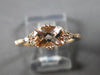 ESTATE 1.08CT DIAMOND & AAA MORGANITE 14KT ROSE GOLD SEMI ETERNITY CLUSTER RING