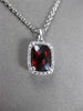 ESTATE 1.46CT DIAMOND & GARNET 14KT WHITE GOLD 3D RECTANGULAR HALO HEART PENDANT