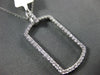 ESTATE 1.26CT DIAMOND 18KT WHITE GOLD 3D OPEN DOG TAG CLASSIC FLOATING PENDANT