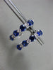 ESTATE 1.47CT DIAMOND & SAPPHIRE 18K WHITE GOLD 3D CLASSIC UMBRELLA EARRINGS E/F