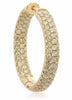 ESTATE 3.75CT FANCY YELLOW DIAMOND 18KT YELLOW GOLD 3D INSIDE OUT HOOP EARRINGS
