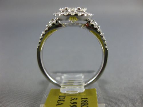 ESTATE LARGE 1.22CT DIAMOND 18KT WHITE GOLD 3D CLUSTER FLOWER HALO PROMISE RING