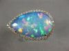 ESTATE EXTRA LARGE 8.13CT DIAMOND & AAA OPAL 14KT YELLOW GOLD CLASSIC HALO RING