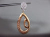 ESTATE LARGE 1.0CT DIAMOND 18KT WHITE & ROSE GOLD LOVE KNOT PEAR SHAPE EARRING