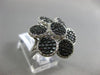 ESTATE WIDE 1.83CT WHITE BLACK DIAMOND 18K WHITE GOLD MULTI CIRCULAR FLOWER RING