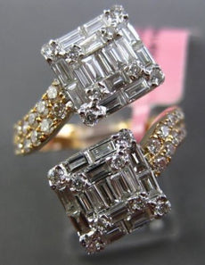 LARGE 1.49CT MARQUISE & PRINCESS DIAMOND 18KT WHITE & ROSE GOLD CRISS CROSS RING