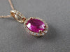 ESTATE 1.02CT ROUND DIAMOND & AAA RUBY 14KT ROSE GOLD 3D CLASSIC OVAL PENDANT