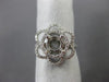 ESTATE .50CT DIAMOND 14K WHITE GOLD FLOWER ROUND HALO SEMI MOUNT ENGAGEMENT RING