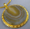 ANTIQUE EXTRA LARGE & LONG AAA BRAZILIAN AGATE 22KT YELLOW GOLD NECKLACE #26528