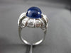ANTIQUE PLATINUM 14.0CT DIAMOND & CABOCHON SAPPHIRE FILIGREE ENGAGEMENT RING E/F