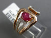 ESTATE WIDE .98CT ROUND DIAMOND & AAA RUBY 14KT ROSE GOLD 3D TAPER BELT FUN RING