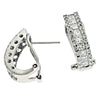 1.91CT DIAMOND 14K WHITE GOLD ROUND & PRINCESS UMBRELLA CLIP ON HANGING EARRINGS