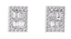 1.28CT DIAMOND 14K WHITE GOLD 3D ROUND & BAGUETTE INVISIBLE SQUARE STUD EARRINGS