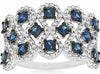 WIDE 1.45CT DIAMOND & AAA SAPPHIRE 14KT WHITE GOLD 3D INFINITY ANNIVERSARY RING