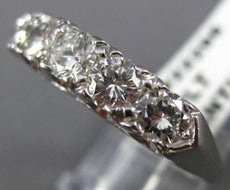 ANTIQUE LARGE 1.75CT DIAMOND PLATINUM FIVE STONE WEDDING ANNIVERSARY RING #22296