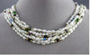 ESTATE LONG 14K YELLOW GOLD & SILVER PEARL MULTI GEM BY THE YARD NECKLACE #25366