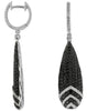 ESTATE 2.44CT WHITE & BLACK DIAMOND 14KT WHITE GOLD ELONGATED TEAR DROP EARRINGS
