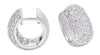 ESTATE WIDE 1.28CT DIAMOND 14K WHITE GOLD MULTI ROW PAVE CLASSIC HUGGIE EARRINGS