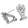 ESTATE 1.26CT DIAMOND 14K WHITE GOLD MULTI SHAPE FLOWER CLIP ON HANGING EARRINGS