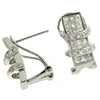 1.90CT DIAMOND 14KT WHITE GOLD 3D INVISIBLE RECTANGULAR CLIP ON HANGING EARRINGS