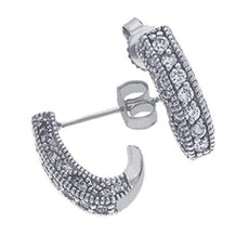 ESTATE .51CT DIAMOND 14KT WHITE GOLD FILIGREE MILGRAIN UMBRELLA HANGING EARRINGS