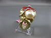 ANTIQUE DIAMOND AAA PEARL & CORAL 14KT TWO TONE GOLD HANDCRAFTED ETOILE FUN RING