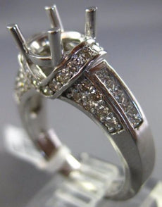ESTATE LARGE .96CT DIAMOND 14KT WHITE GOLD TRIANGULAR SEMI MOUNT ENGAGEMENT RING