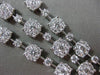 ESTATE MASSIVE 10.95CT DIAMOND 18KT WHITE GOLD FLOWER CLUSTER MULTI ROW BRACELET