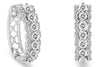 WIDE 1.57CT DIAMOND 14KT WHITE GOLD 3 ROW FILIGREE HUGGIE HOOP HANGING EARRINGS