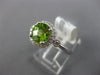 ESTATE 1.51CT DIAMOND & PERIDOT 14KT WHITE GOLD 3D ROUND HALO FRIEDNSHIP RING