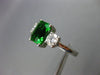 ESTATE 1.89CT DIAMOND & TOURMALINE 18K WHITE GOLD 3 STONE ENGAGEMENT RING #25289