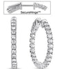 ESTATE 1.32CT DIAMOND 14KT WHITE GOLD 3D ROUND INSIDE OUT HOOP HANGING EARRINGS