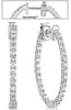 ESTATE 1.50CT DIAMOND 14KT WHITE GOLD 3D ROUND INSIDE OUT HOOP HANGING EARRINGS