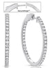 1.63CT DIAMOND 14KT WHITE GOLD 3D INSIDE OUT FOUR PRONG HOOP HANGING EARRINGS