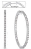LARGE 2.20CT DIAMOND 14KT WHITE GOLD 3D ROUND INSIDE OUT HOOP HANGING EARRINGS