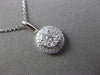 ESTATE LARGE .50CT DIAMOND 14KT WHITE GOLD CLUSTER FLOATING PENDANT & CHAIN