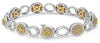 ESTATE 5.22CT WHITE & FANCY YELLOW DIAMOND 18KT 2 TONE GOLD HALO TENNIS BRACELET