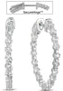 1.44CT DIAMOND 14KT WHITE GOLD 3D SHARED PRONG INSIDE OUT HOOP HANGING EARRINGS