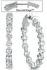 LARGE 2.3CT DIAMOND 14K WHITE GOLD SHARED PRONG INSIDE OUT HOOP HANGING EARRINGS