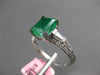 ESTATE 2.41CT DIAMOND & AAA EMERALD 18KT WHITE GOLD 3D SQUARE ENGAGEMENT RING