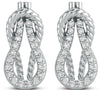 .36CT DIAMOND 14K WHITE GOLD 3D CLASSIC TEAR DROP LOVE KNOT FUN HANGING EARRINGS