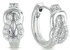 .28CT DIAMOND 14KT WHITE GOLD 3D CLASSIC TEAR DROP LOVE KNOT FUN HUGGIE EARRINGS