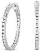 1.65CT DIAMOND 14K WHITE GOLD 3D CHANNEL INSIDE OUT HUGGIE HOOP HANGING EARRINGS