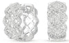 WIDE 1.07CT DIAMOND 14KT WHITE GOLD 3D MULTI ROW INFINITY LOVE HUGGIE EARRINGS