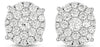 LARGE 2.37CT DIAMOND 14KT WHITE GOLD 3D INVIISBLE FLOWER CLUSTER STUD EARRINGS